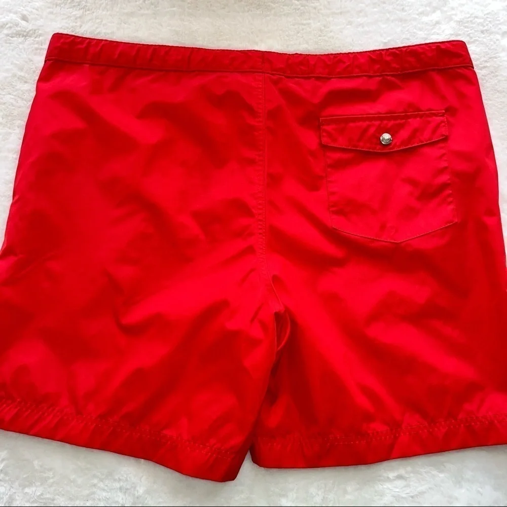 Lands’ End Men’s Nylon Swin Trunks‎ Sz 42 Red Fully Lined Drawstring 3 Pockets